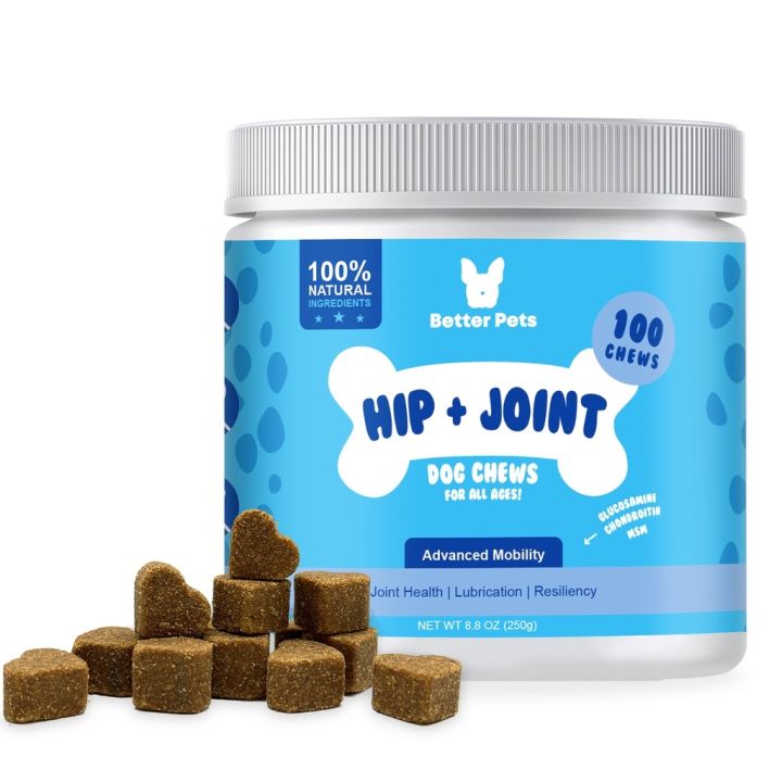 Better Pets Hip Joint Care Glucosamine MSM Dog Treat Supplement Snacks ...