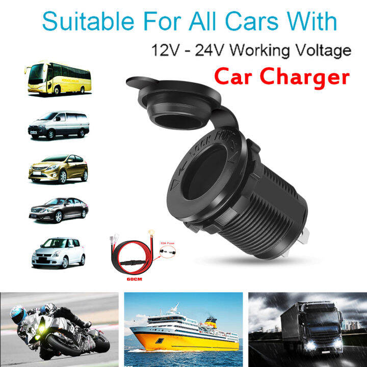 Charger Connector 12V Motorcycle Phone Waterproof Car Socket Auto Boat