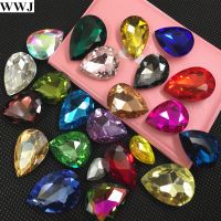 All Sizes Colors crystal teardrop fancy stone pointed back Droplet Jewelry beads glass 7x1010x14 30x40mm no holes colorful drop