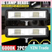 2ชิ้น6นิ้วไฟบาร์ Led 60W 6000K โคมไฟฟลัดไลท์รวมไฟตัดหมอกไฟหน้ารถสำหรับ4wd รถบรรทุก【fast】