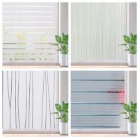 3D Stripe Blinds Window Film Privacy Frosted Decal No Glue Static Cling Adhesive Glass UV Protection Sticker Matt Vinyl for Home Window Sticker and Fi