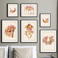 Vintage Dental Anatomy Canvas Art: Tooth &amp; Mouth พิมพ์โปสเตอร์สำหรับ Clinic Decor