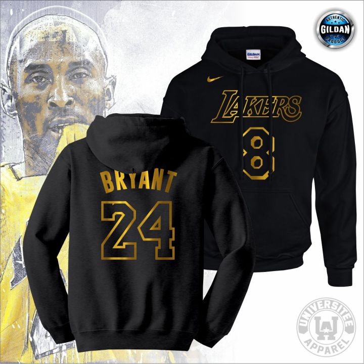 Original GILDAN Brand NBA Los Angeles Lakers Kobe Bryant Hoodie Jacket Kobe  Hoodies Black Mamba Jacket Pullover Kobe 824 Hoodie Rubberized Gold Print