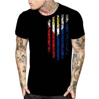 Philippines Vintage Flag Print Mens Black Tshirts Funny Custom Design Flag Christmas Gift Shirts