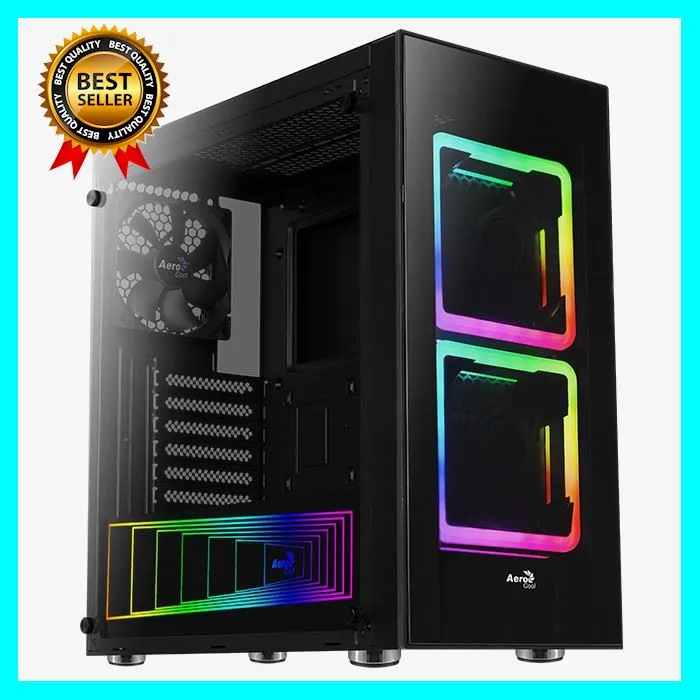 Aerocool Tor MidTower RGB PC Gaming Case, ATX, ARGB Plate, 10Port Fan