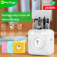 Peripage A6มินิเครื่องพิมพ์ความร้อนแบบพกพา203จุดต่อนิ้วกระดาษภาพกระเป๋าเครื่องพิมพ์ความร้อน58มิลลิเมตรพิมพ์ไร้สายบลูทูธเครื่องพิมพ์