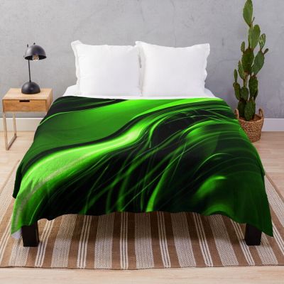 Lime Florescent Green Swirling Abstract Design Pattern Throw Blanket Camping Blanket Cosplay Anime
