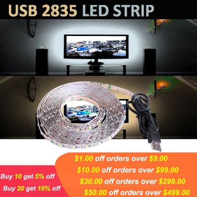 Led Strip Lights Usb 5V Tape Lamp Warm White Led Lights Strips White 2835 Neon Strips For TV Black Lights Decoration 5M LED Strip Lighting