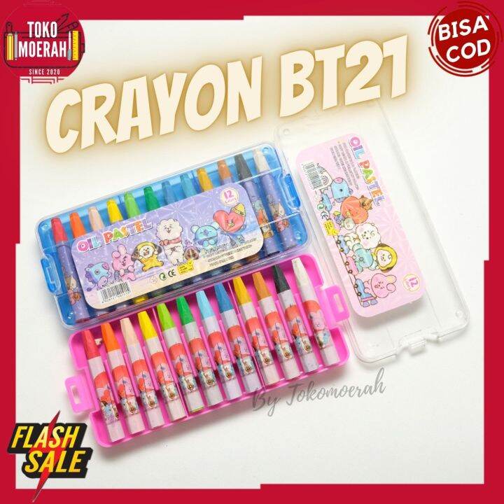 KRAYON BT21 LUCU UNIK KERAYON MURAH UNIK GAMBAR BT21 BTS CRAYON BT21 LUCU  UNIK 1 SET ISI 12pcs KRAYON BT21 TERMURAH READY COD ALAT GAMBAR MEWARNAI  BT21 BTS KPOP AKSESORIS BT21 COD |