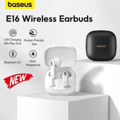 [ส่งจากไทย 1-3 วัน]Baseus E16 TWS Earbuds Bluetooth 5.3 Wireless Earphones Waterproof Smart Touch Headphones Sport Headsets with Microphone