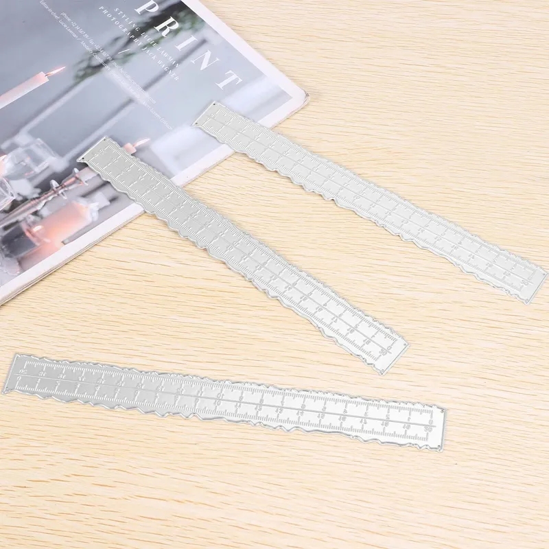 2pcs Irregular Edge Ruler, Metal Craft Ruler 8.4 x 1 Inch The Same