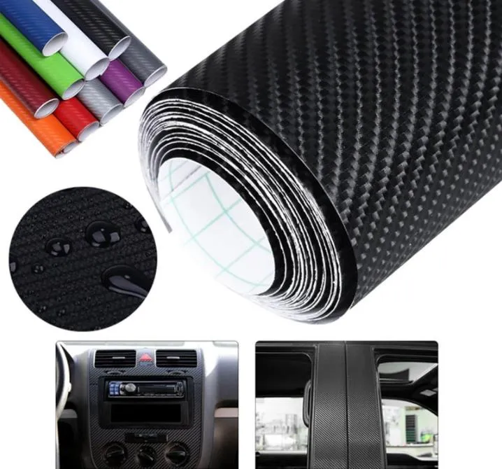 7D Waterproof Carbon Fiber Vinyl Car Wrapping Paper Roll Film Sticker ...