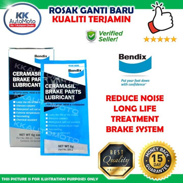 1 Sachet Genuine Bendix Ceramasil Brake Parts Lubricant Reduce Noise