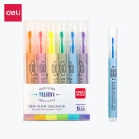 Deli ปากกาไฮไลท์ ปากกาเน้นข้อความ ปากกาเน้นคำ สีนีออน แพ็ค 6 แท่ง Nana Stationary