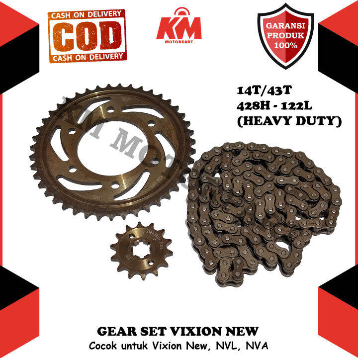Gear Set Vixion New NVL NVA Paket Gir dan Rantai Lazada Indonesia
