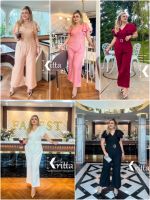 Luxury jumpsuit จั้มสูท คอวี แขนระบายสองชั้น ซิปหน้า มาพร้อมเข็มขัดหัวเพชร งานทรงสวยมากกก