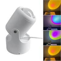 Halo Rainbow Sunset Projector Atmosphere Led Light Wall Decoration Usb Colorful Lamp Bedroom Coffe Shop Background Wall Decorat