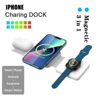 ZZOOI New 3in1 Macsafe Wireless Charger Station For iPhone 14 Pro 13 12 Fast Charging Dock For iWatch 8 Ultra 7 6 5 4 Airpods Pro 2