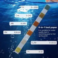 50PCS 6-in-1 Water Quality Test Strip Water Hardness Tap Water For Pool Water Aquarium Testing PH Level Inspection Tools