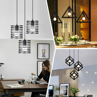 Metal Cage Pendant Lights Retro Ceiling Chandeliers Modern Home Lighting, for Living Room Dining Room Kitchen Indoor Decor Lamp