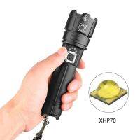 High Brightness XHP70 ไฟฉาย Led flashlight 2500LM usb Zoom ชาร์จมือถือได้ พร้อมแบตเตอรี่ 18650