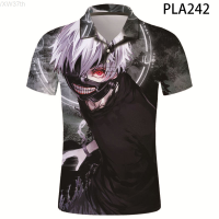 【high quality】  Short Sleeve Tokyo Ghoul 3d Printed Men Animation Fashion Streetwear Hombre Camisas De Polo Cool Harajuku Ropa Shirt Casual Tops S-6XL