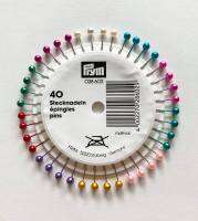 Prym Pearl-headed pins 0.58 x 40 mm multi-colour assorted, 40 items / เข็มหัวมุก แบรนด์ Prym จากประเทศเยอรมนี (G028602)