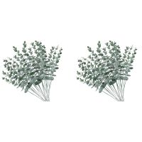40Pcs Artificial Eucalyptus Stems Leaves Fake Gray Green Eucalyptuses Plant Branches Faux Greenery Stems for Wedding