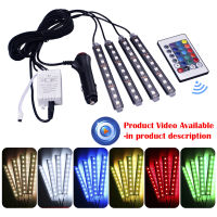 4 in 1 RGB 9 LED DRL Strip Light Interior Atmosphere Lamp For BMW Volvo VW Skoda Hyundai KIA Toyota Lexus Nissan Mazda Honda GMC