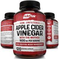 Nutriflair Apple Cider Vinegar Capsules with Mother 1600mg - 120 Capsules