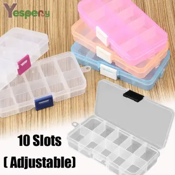 Plastic 10 Slots Adjustable Jewelry Storage Box Case Craft