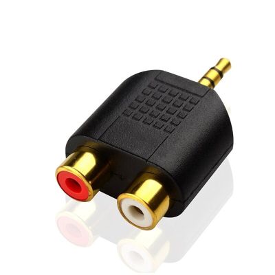 3.5mm Stereo Jack Male To 2 RCA Female Jack Dual Channel Connector Adapter Converter for Speaker Desktop Cables Converters