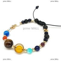 pime MALL จักรวาลระบบสุริยะแปดโลกหินลูกปัดสร้อยข้อมือสร้อยข้อมือเครื่องประดับของขวัญ