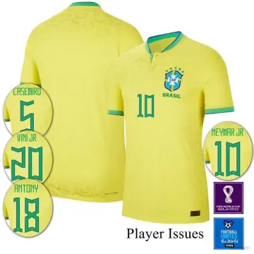  Neymar Jr #10 Brazil Home Soccer Jersey 2022/23 (Large) Yellow  : Clothing, Shoes & Jewelry