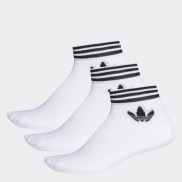 adidas ORIGINALS Tất Trefoil cao đến cổ chân 3 đôi Unisex Màu trắng EE1152