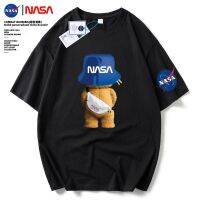 ใหม่ เสื้อยืดแขนสั้น คอกลม ผ้าฝ้ายแท้ ทรงหลวม ลาย NASA คุณภาพสูง แฟชั่นฤดูร้อน สไตล์สตรีท สําหรับผู้ชาย และผู้หญิง 2023