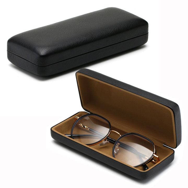 stress-resistant-lychee-pattern-universal-metal-case-box-goggles-glasses-case-glasses-box-pu-leather