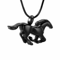 ❣☂♨Colar Pingente De Urna Cavalo Joia Cromada Para Cinzas Do Animal Estimão Memorial Keepsake Mula Homens