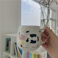 hotx【DT】 450ml Cartoon Mugs Embossed Cup with Handle Large Capacity Childrens Cups