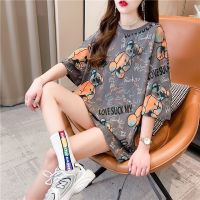 T-shirts Women Short Sleeve Cartoon Print Tshirts Womens Korean Style Oversize Loose Harajuku Streetwear Tops All-match NS4783