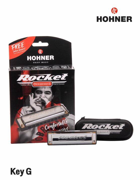 hohner-rocket-ฮาร์โมนิก้า-10-ช่อง-คีย์-g-ซีรี่ย์-progressive-เมาท์ออแกน-harmonica-key-g-แถมฟรีเคสซิปล็อค-made-in-germany-ตั้ง