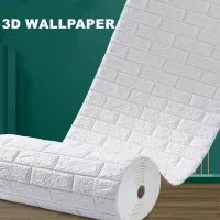 DIY 3D Wall Sticker Wallpaper Roll Self Adhesive White Blue Pink Grey Foam Brick Soft Kitchen Room Home Wall Decor Waterproof