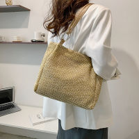 BEAUTYBIGBANG Bucket Bag Girl Simple Handbag Female Seaside Beach Vacation Woven Straw Bag Tide