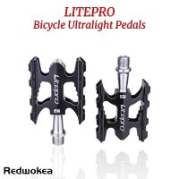 Redwokea น้ำหนักเบาเป็นพิเศษ Litepro เท้าเหยียบของจักรยานพับเหยียบอเนกประสงค์,บันไดจักรยานอลูมิเนียมหล่อเหยียบอเนกประสงค์1คู่กันลื่นได้พอดีกับ Brompton MTB จักรยานเสือหมอบ BMX