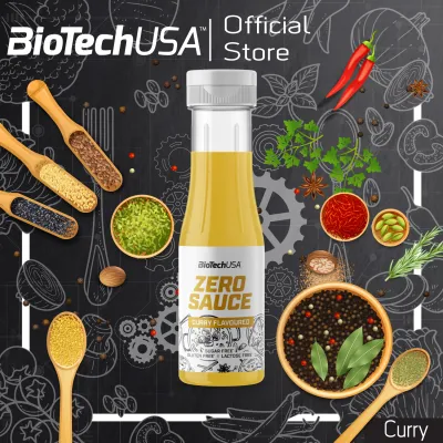 BioTechUSA Zero Sauce 350ml. Curry (ซอสรสเคอรี่ ราด จิ้ม หมัก ปรุงอาหาร ไม่มีน้ำตาล คีโตทานได้)Health foods EXP.03/2024