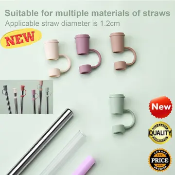 2pcs Silicone Straw Covers Cap for Tumblers, Food Grade Silicone Straw Toppers, Reusable Straw Caps Covers (strawberry)