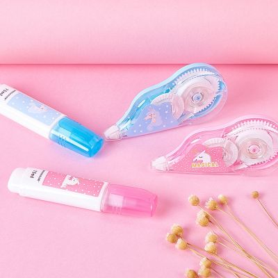 [COD] Correction belt cartoon unicorn transparent creative two-in-one correction fluid modification office student
