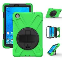 For Lenovo Tab M8 Shockproof Colorful Silicone + PC Protective Case with Holder &amp; Hand Grip Strap &amp; Shoulder Strap