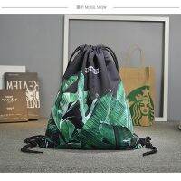 Bunch pocket banana leaf drawstring bag Drawstring backpack Uni casual sports gym bag