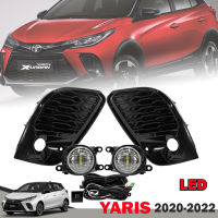 ไฟตัดหมอก ไฟสปอร์ตไลท์ ดวงไฟ LED รุ่น โตโยต้า ยาริส TOYOTA YARIS URBAN X ปี 2020 - 2022 พร้อมครอบ สีดำเงา ไม่แต่ง คิ้วโครเมี่ยม และชุดสายไฟ 1 ชุด